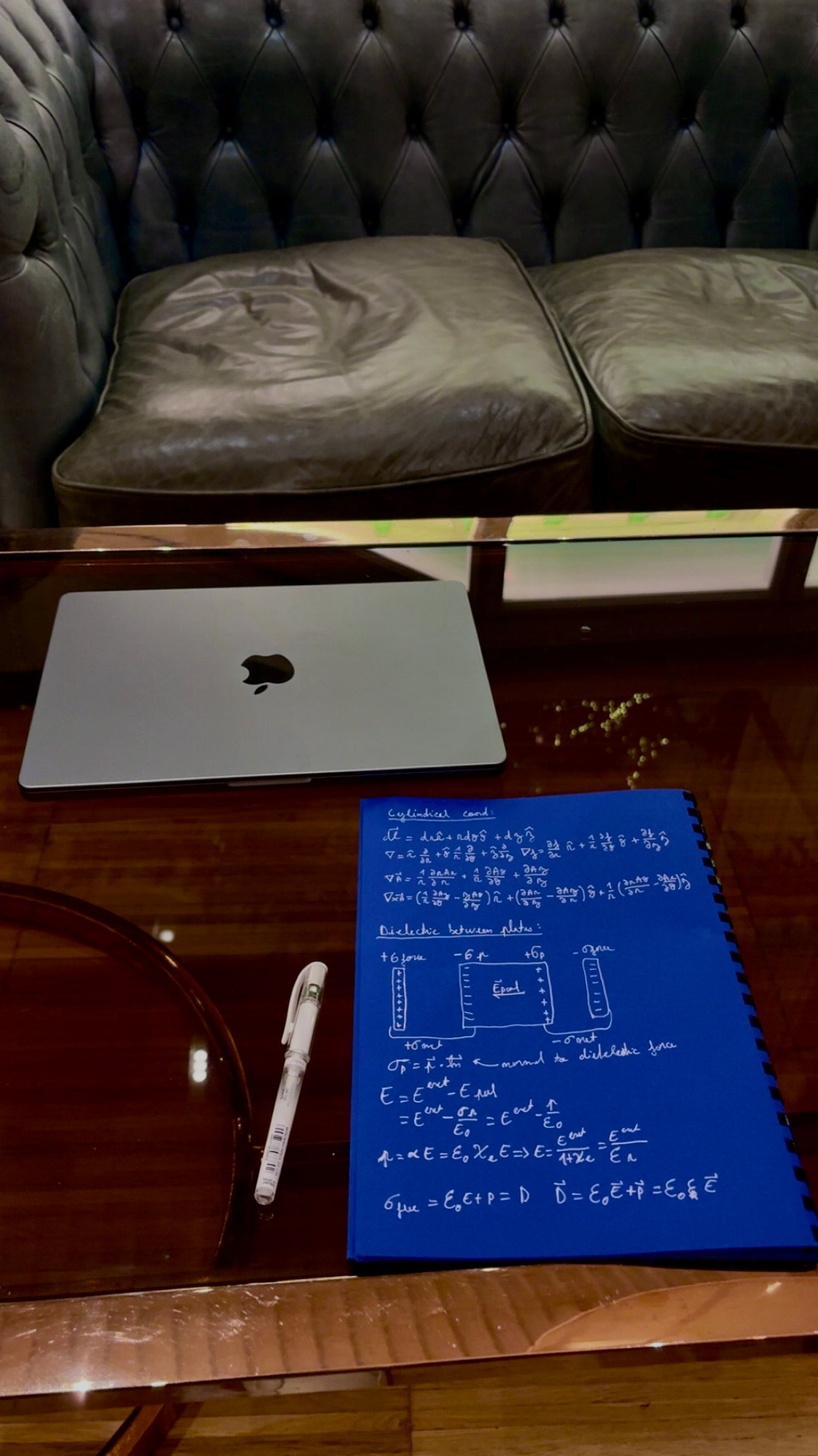 Cahier blueprint + stylo à gel blanc