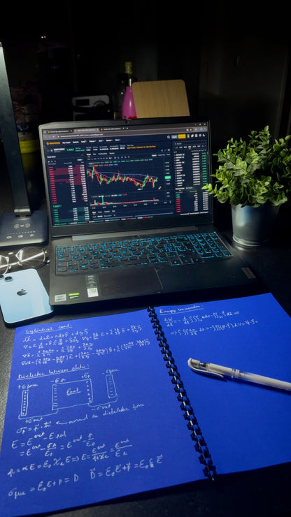 Cahier Blueprint, stylo à gel blanc inclus